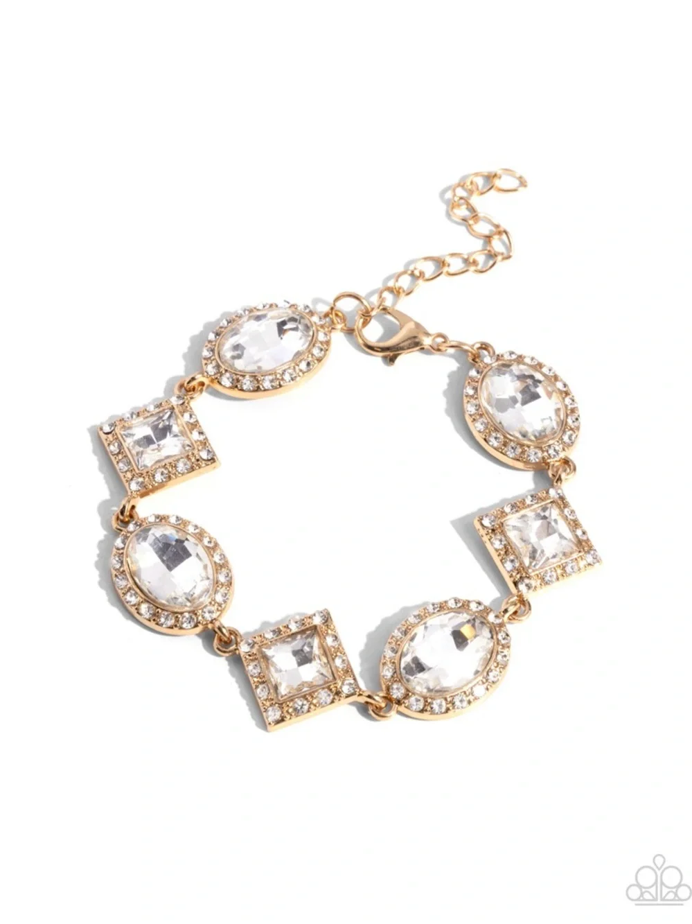 Paparazzi Gold-Tone Clear Crystal Link Bracelet